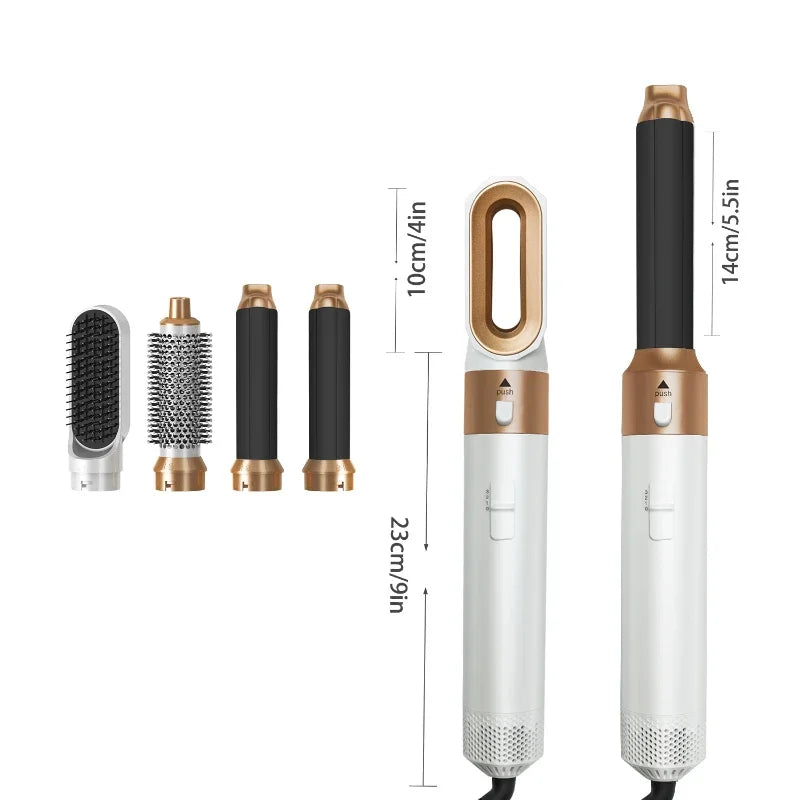 Hot air styling set with curling and smoothing attachments, Black Box option